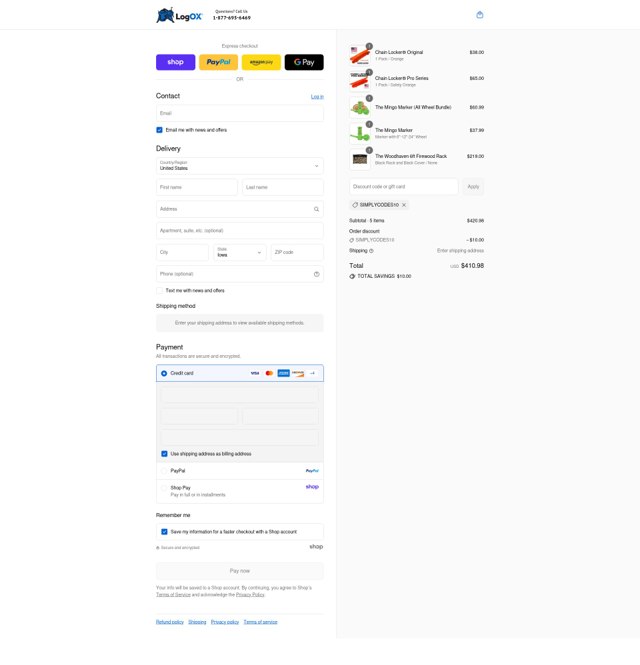 LogOX checkout page showing LogOX discount code box | Screenshot taken by SimplyCodes community member on Sep 2, 2025
