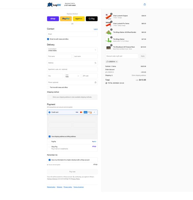 LogOX checkout page showing LogOX discount code box | Screenshot taken by SimplyCodes community member on Sep 6, 2025