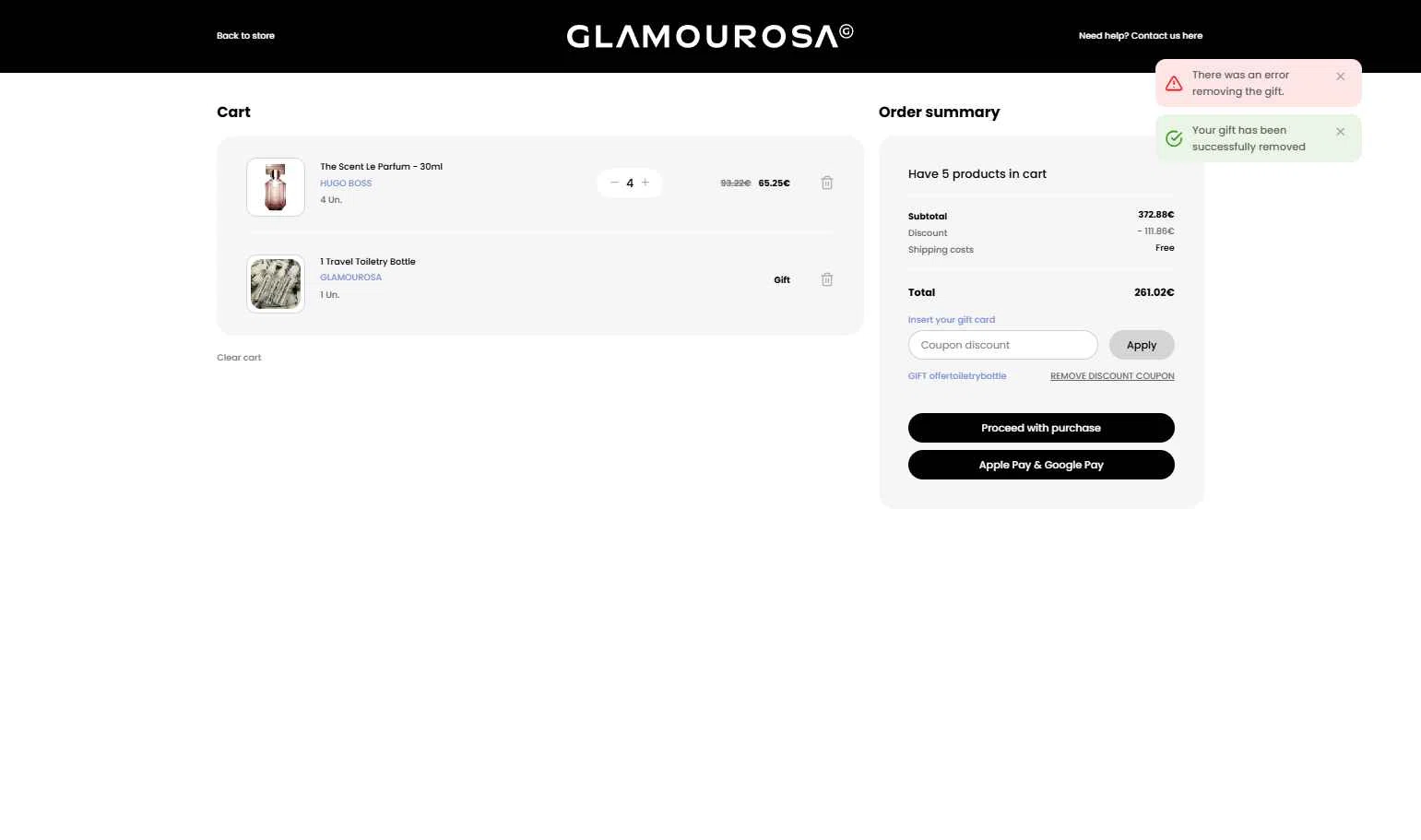 Loja Glamourosa checkout page showing Loja Glamourosa discount code box | Screenshot taken by SimplyCodes community member on Jan 25, 2026