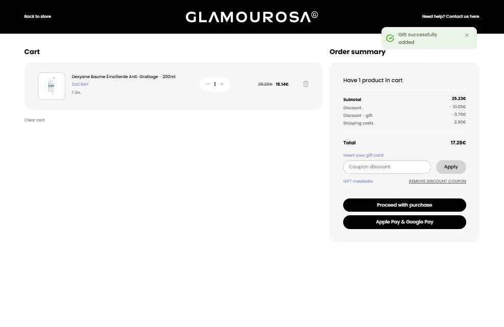 Loja Glamourosa checkout page showing Loja Glamourosa discount code box | Screenshot taken by SimplyCodes community member on Dec 12, 2025