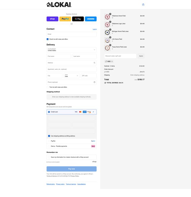 Lokai checkout page showing Lokai discount code box | Screenshot taken by SimplyCodes community member on Sep 4, 2025