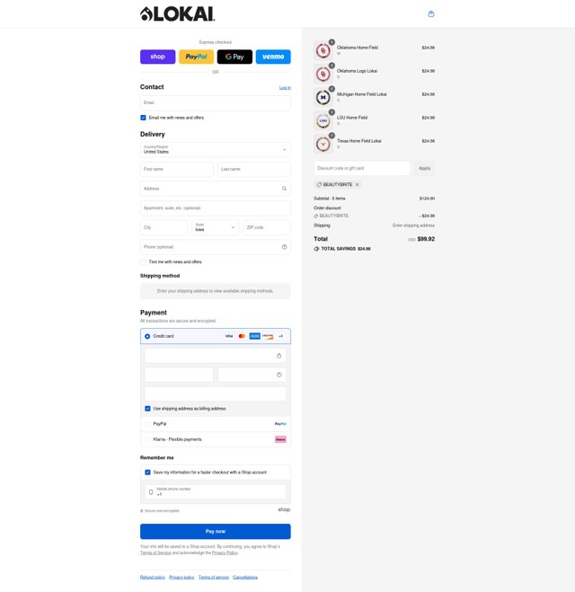 Lokai checkout page showing Lokai discount code box | Screenshot taken by SimplyCodes community member on Sep 4, 2025