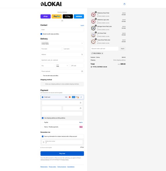 Lokai checkout page showing Lokai discount code box | Screenshot taken by SimplyCodes community member on Sep 4, 2025