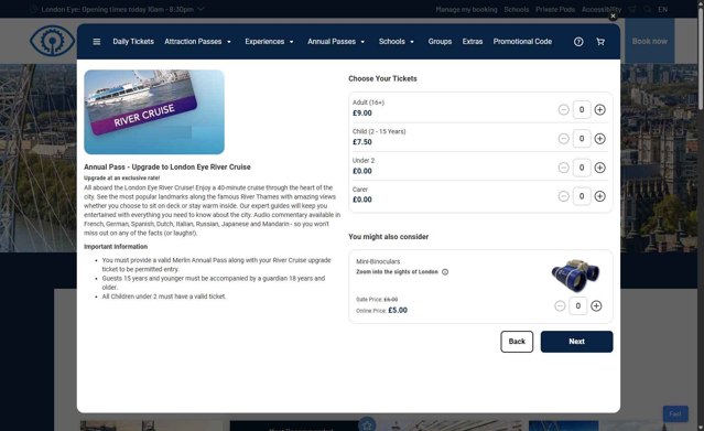 London Eye checkout page showing London Eye promo code box | Screenshot taken by SimplyCodes community member on Jul 3, 2025