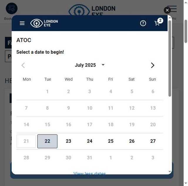 London Eye checkout page showing London Eye promo code box | Screenshot taken by SimplyCodes community member on Jul 21, 2025