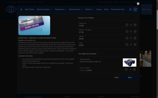 London Eye checkout page showing London Eye promo code box | Screenshot taken by SimplyCodes community member on Jul 3, 2025