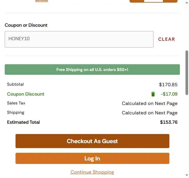 Lone Wolf Ranch checkout page showing Lone Wolf Ranch coupon code box | Screenshot taken by SimplyCodes community member on Jan 2, 2026