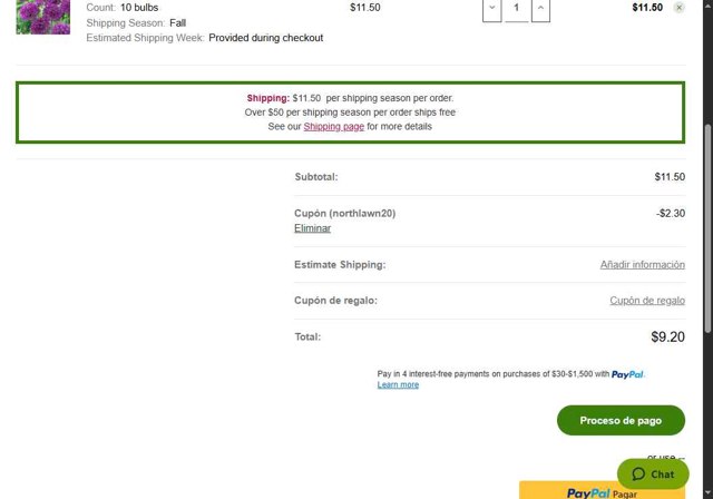 Longfield Gardens checkout page showing Longfield Gardens coupon code box | Screenshot taken by SimplyCodes community member on May 21, 2025