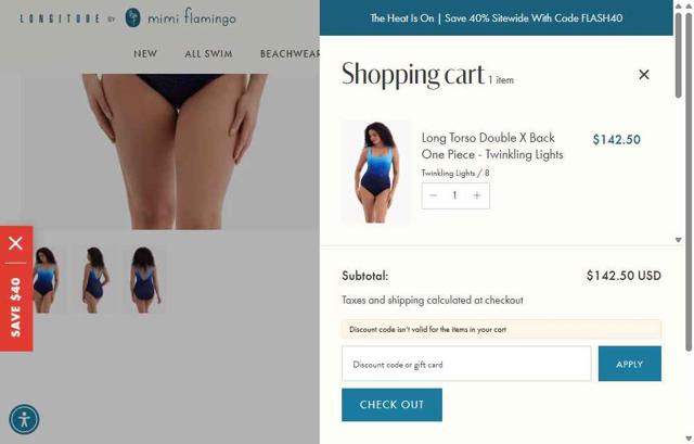 Longitude checkout page showing Longitude discount code box | Screenshot taken by SimplyCodes community member on Sep 24, 2025