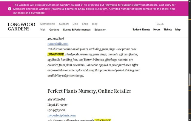 Longwood Gardens checkout page showing Longwood Gardens promo code box | Screenshot taken by SimplyCodes community member on Aug 30, 2025