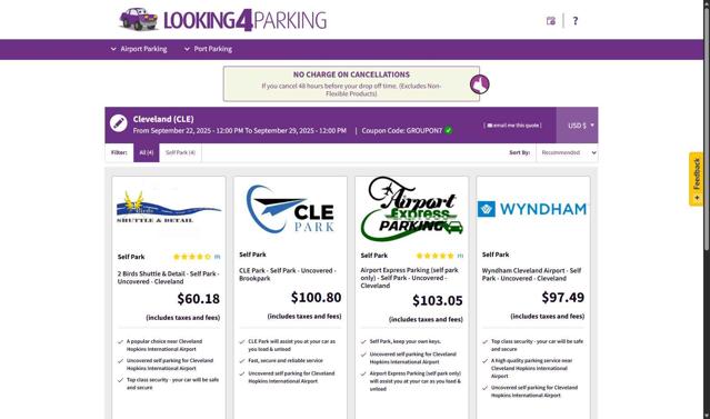 Looking4Parking checkout page showing Looking4Parking discount code box | Screenshot taken by SimplyCodes community member on Sep 15, 2025