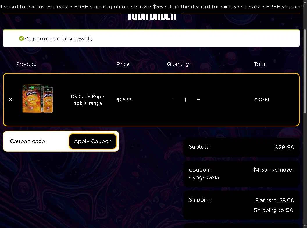 LooperVerse checkout page showing LooperVerse coupon code box | Screenshot taken by SimplyCodes community member on Feb 12, 2026