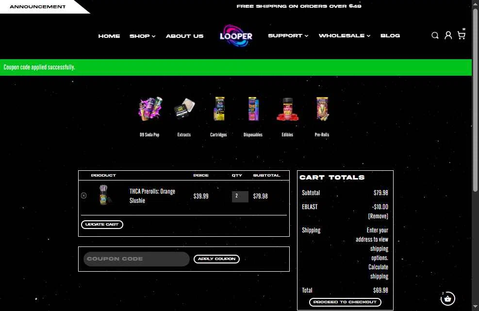 LooperVerse checkout page showing LooperVerse coupon code box | Screenshot taken by SimplyCodes community member on Feb 3, 2026