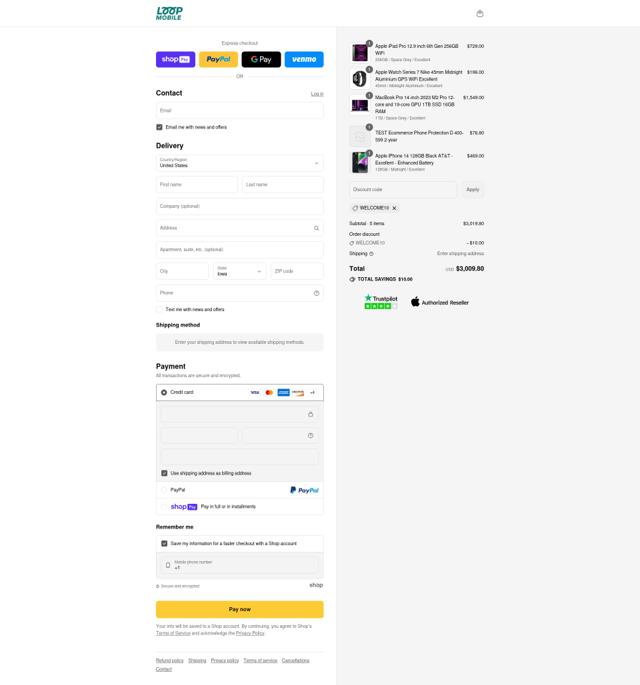 Loop Mobile USA checkout page showing Loop Mobile USA promo code box | Screenshot taken by SimplyCodes community member on Aug 8, 2025