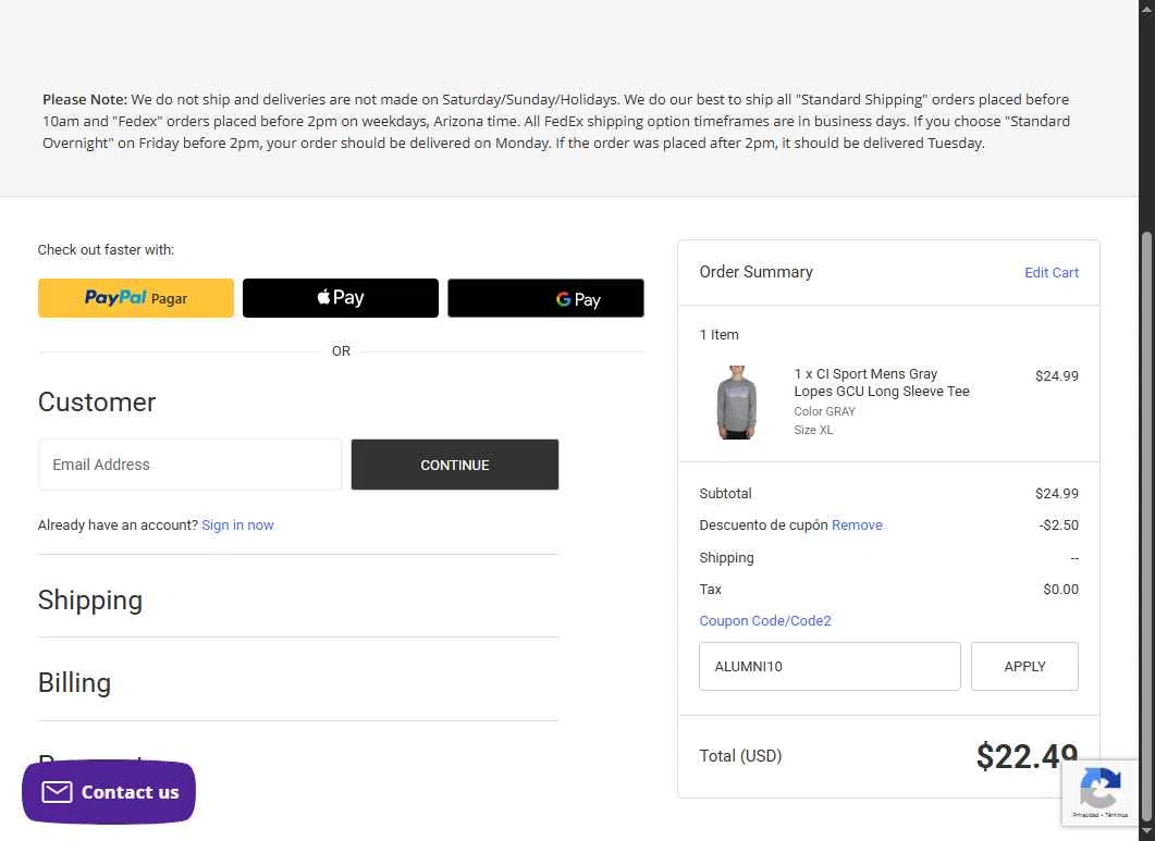 Lope Shops checkout page showing Lope Shops promo code box | Screenshot taken by SimplyCodes community member on Oct 6, 2025