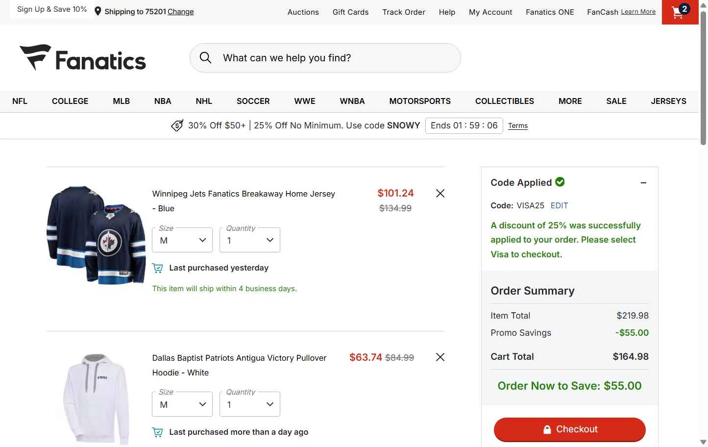 Lope Shops checkout page showing Lope Shops promo code box | Screenshot taken by SimplyCodes community member on Jan 13, 2026