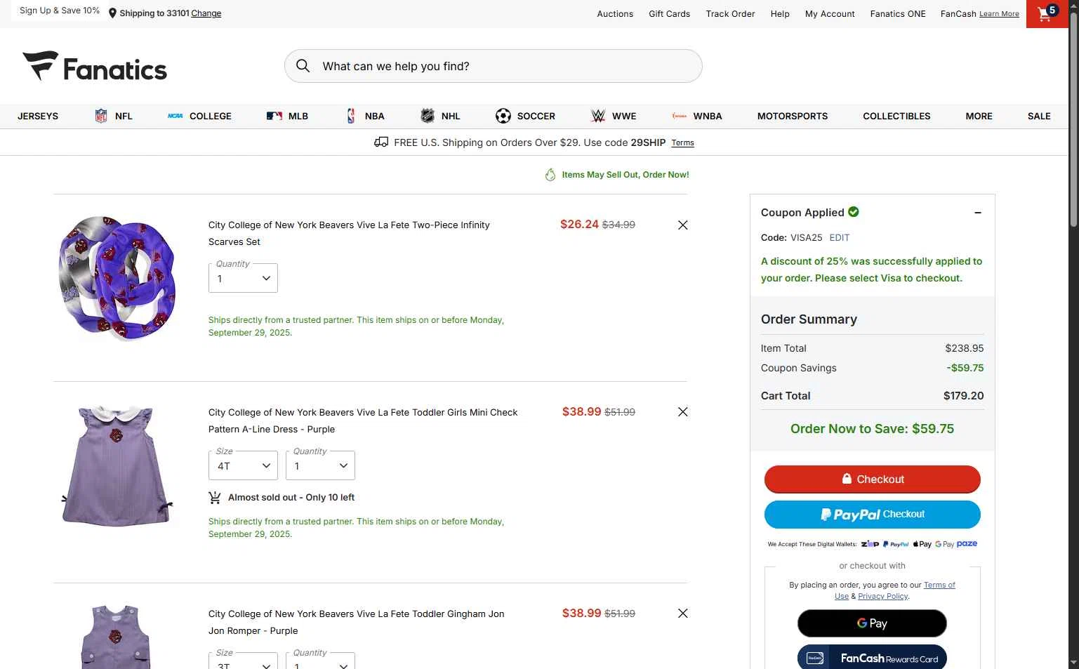 Lope Shops checkout page showing Lope Shops promo code box | Screenshot taken by SimplyCodes community member on Sep 19, 2025