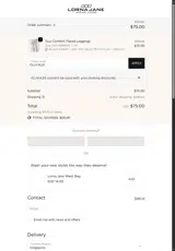 OLIVIA20 coupon verification screenshot