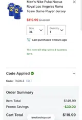 TACKLE coupon verification screenshot
