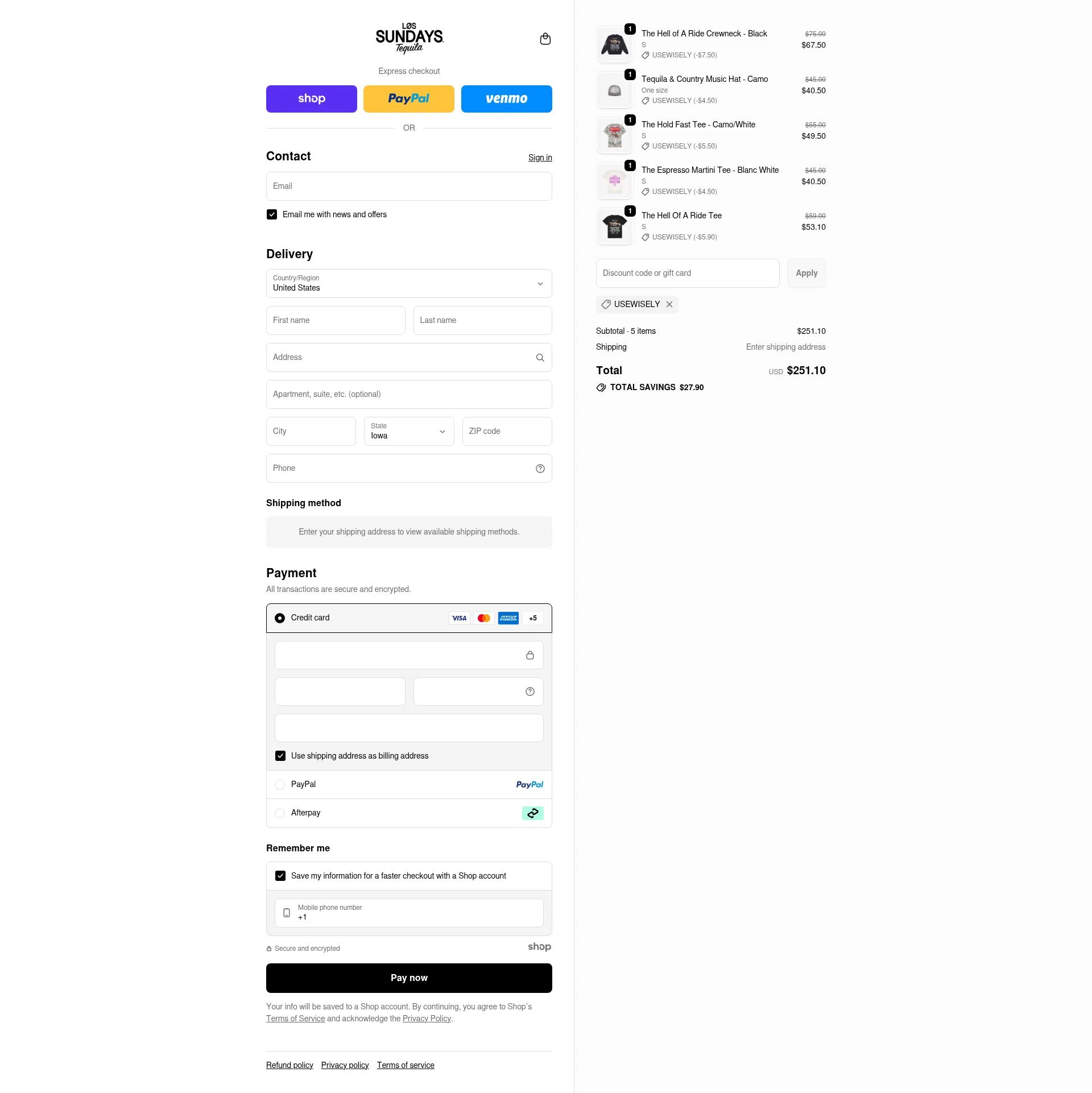 Los Sundays checkout page showing Los Sundays discount code box | Screenshot taken by SimplyCodes community member on Nov 24, 2025