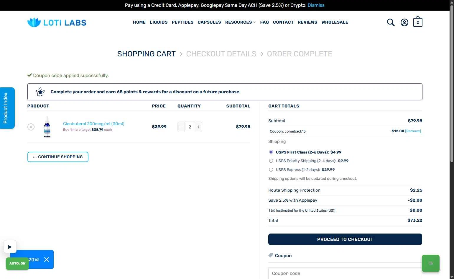 Loti Labs checkout page showing Loti Labs discount code box | Screenshot taken by SimplyCodes community member on Jan 24, 2026