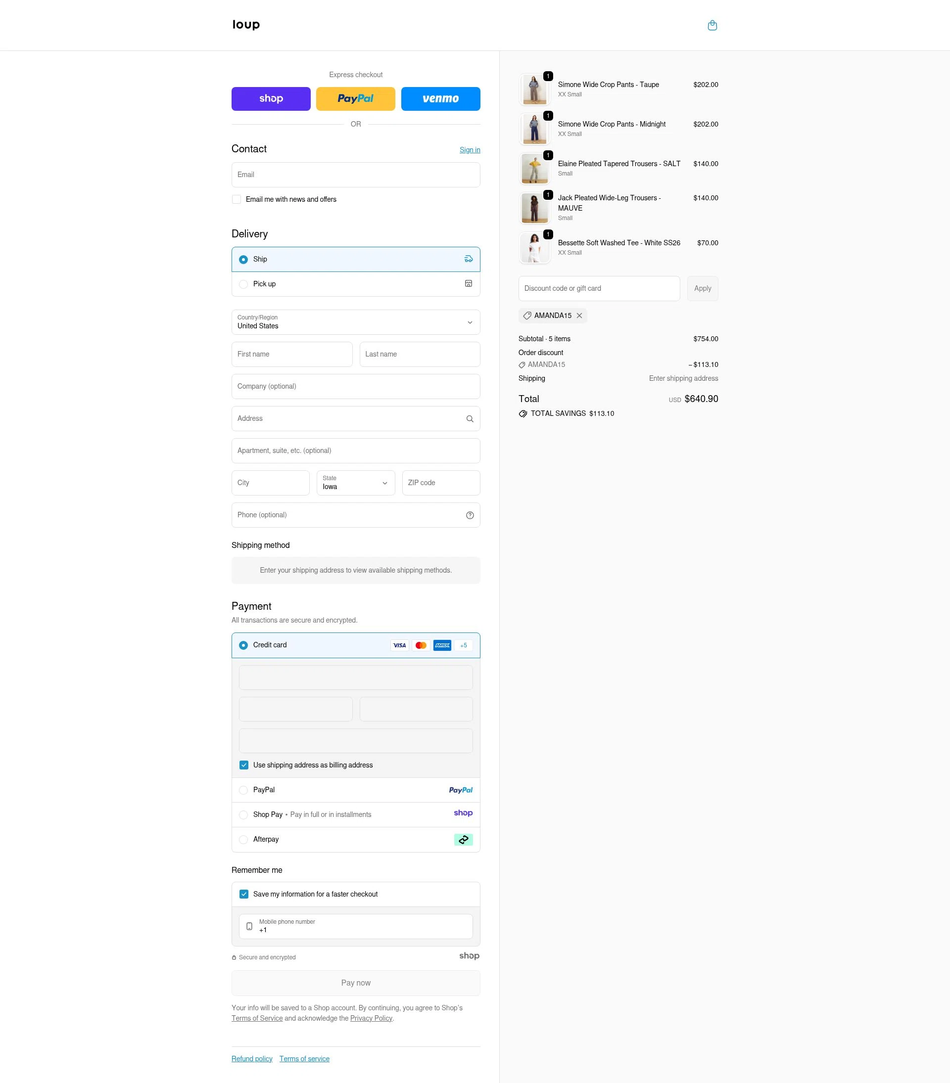 Loup checkout page showing Loup promo code box | Screenshot taken by SimplyCodes community member on Dec 11, 2025