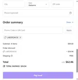 LOVE Bags coupon verification screenshot