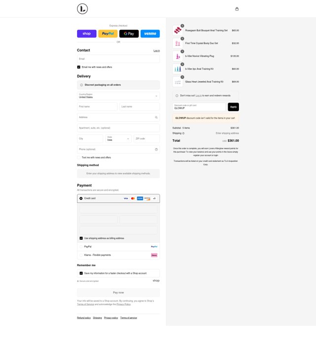 Lovers checkout page showing Lovers discount code box | Screenshot taken by SimplyCodes community member on Aug 31, 2025