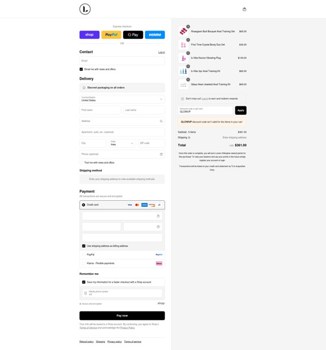Lovers checkout page showing Lovers discount code box | Screenshot taken by SimplyCodes community member on Sep 4, 2025