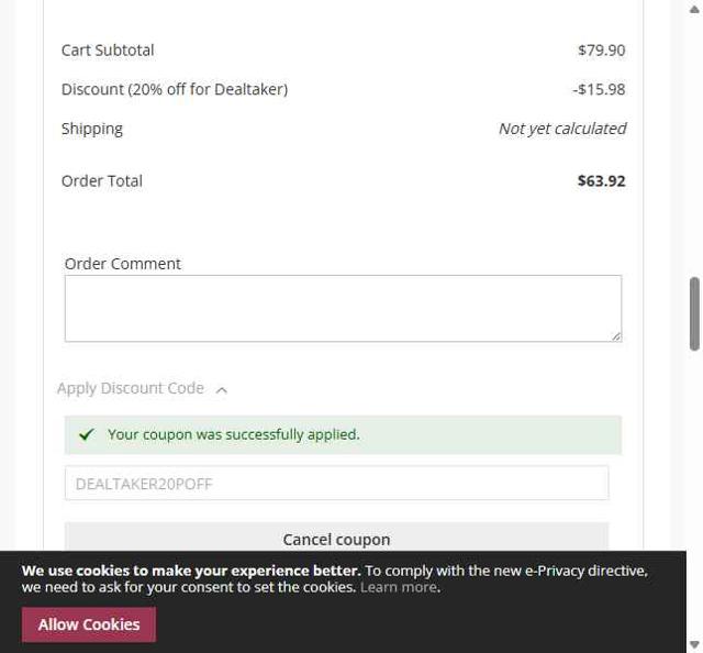 Love Scent checkout page showing Love Scent coupon code box | Screenshot taken by SimplyCodes community member on Jun 20, 2025
