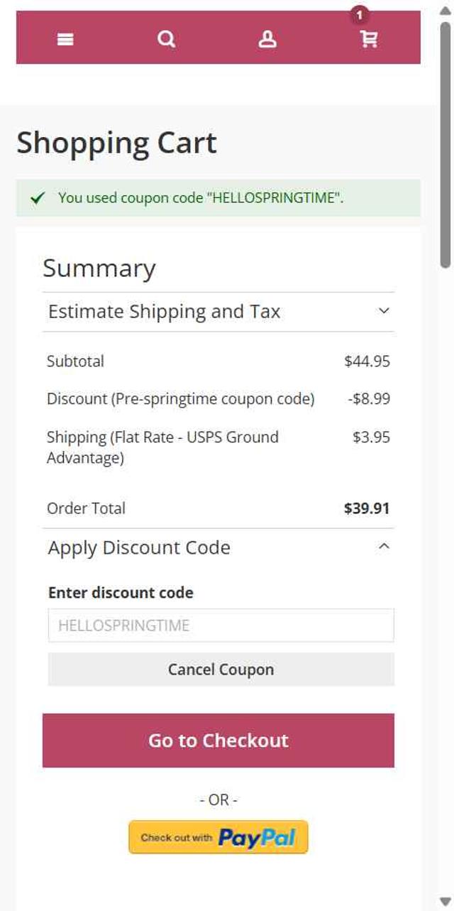 Love Scent checkout page showing Love Scent coupon code box | Screenshot taken by SimplyCodes community member on Jul 13, 2025