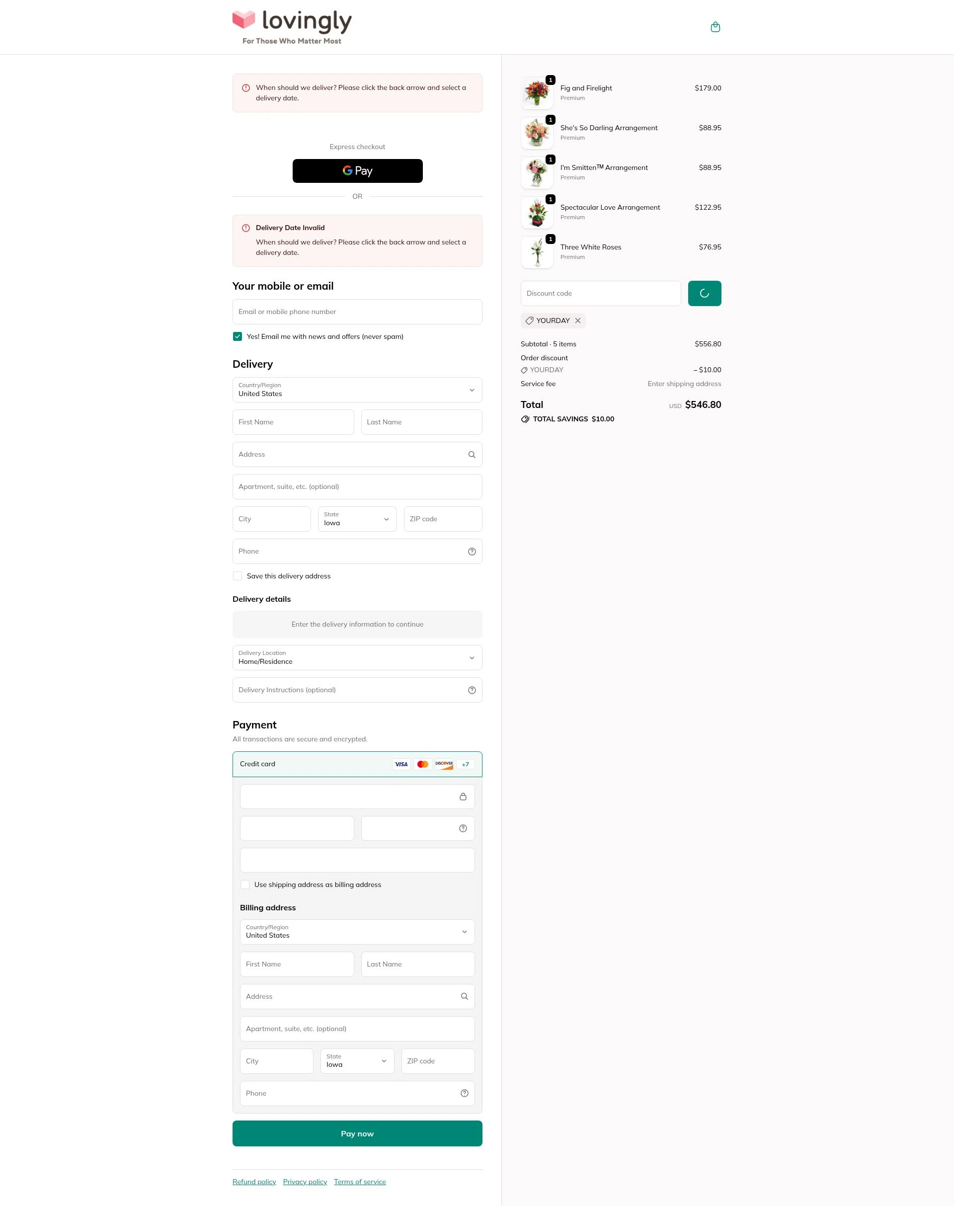 Lovingly checkout page showing Lovingly promo code box | Screenshot taken by SimplyCodes community member on Jan 5, 2026