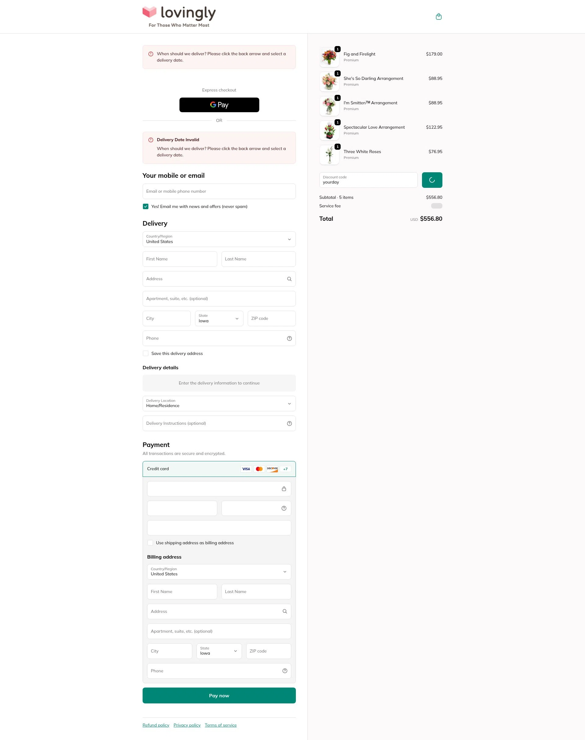 Lovingly checkout page showing Lovingly promo code box | Screenshot taken by SimplyCodes community member on Jan 10, 2026