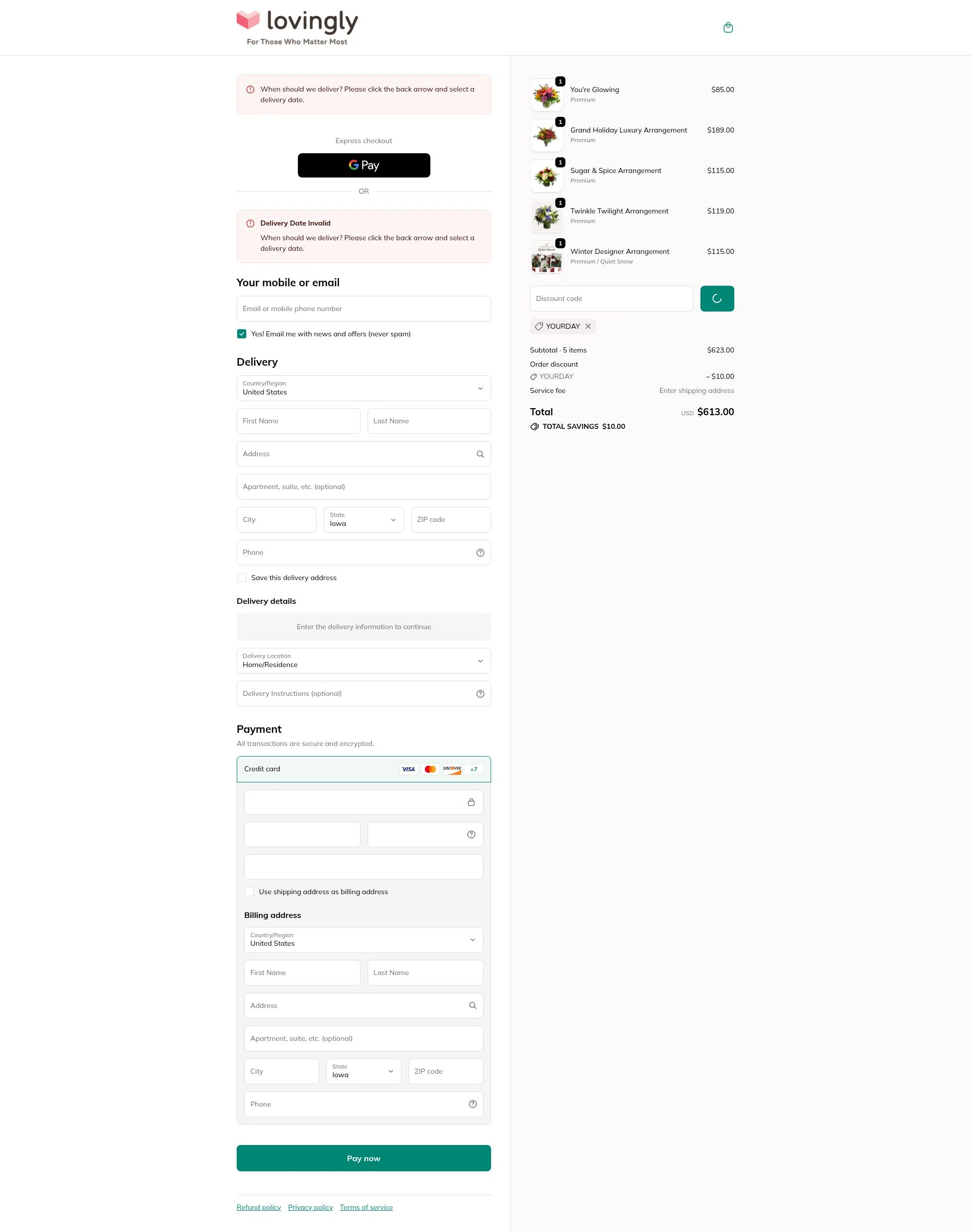 Lovingly checkout page showing Lovingly promo code box | Screenshot taken by SimplyCodes community member on Feb 11, 2026