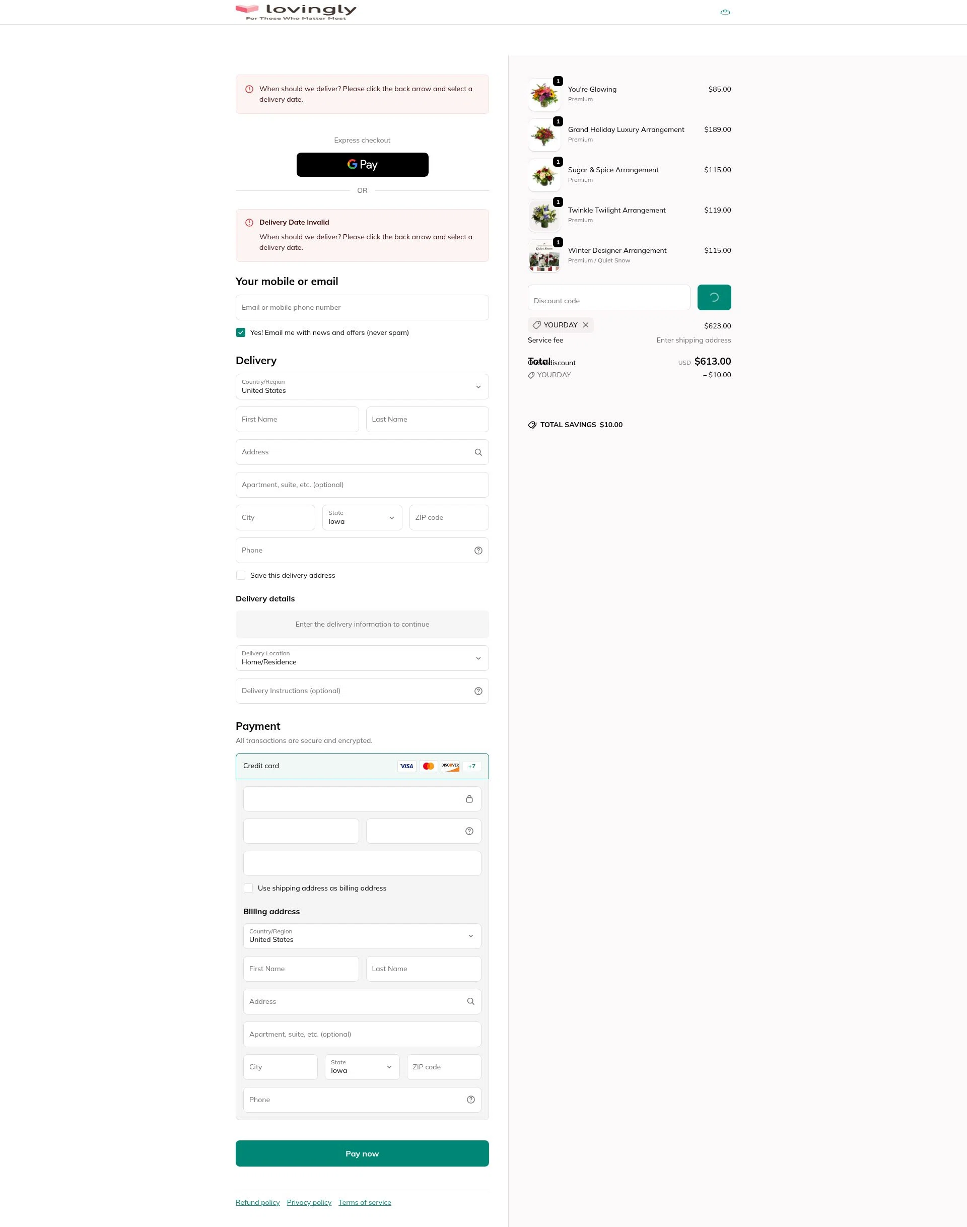 Lovingly checkout page showing Lovingly promo code box | Screenshot taken by SimplyCodes community member on Feb 7, 2026