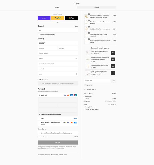 Lovisa checkout page showing Lovisa discount code box | Screenshot taken by SimplyCodes community member on Aug 30, 2025