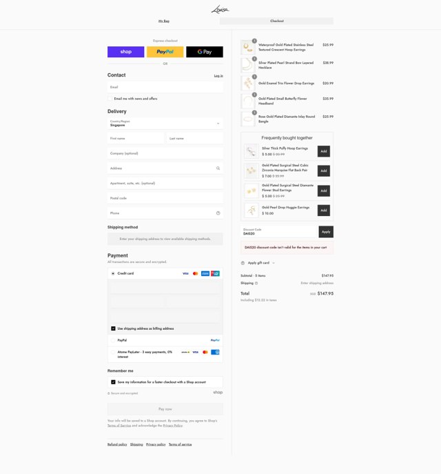 Lovisa checkout page showing Lovisa discount code box | Screenshot taken by SimplyCodes community member on Sep 3, 2025