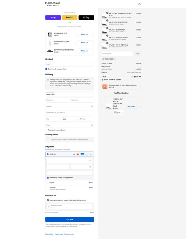 Lowa Boots checkout page showing Lowa Boots coupon code box | Screenshot taken by SimplyCodes community member on Aug 30, 2025