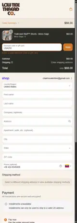 Low Tide Thread coupon verification screenshot