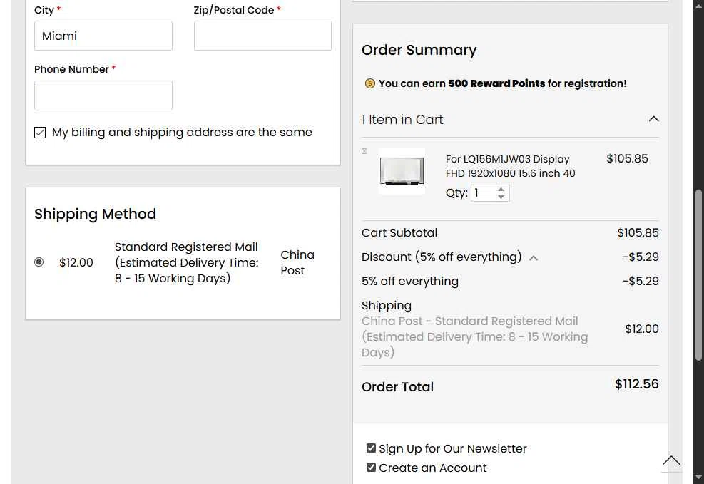 LPScreen checkout page showing LPScreen promo code box | Screenshot taken by SimplyCodes community member on Jul 13, 2025
