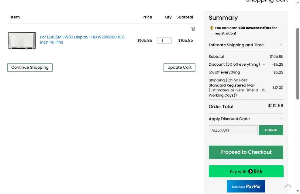 LPScreen checkout page showing LPScreen promo code box | Screenshot taken by SimplyCodes community member on Jul 13, 2025