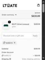 LTMATE coupon verification screenshot