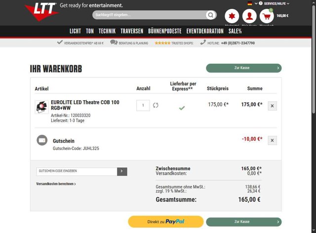 LTT checkout page showing LTT discount code box | Screenshot taken by SimplyCodes community member on Aug 19, 2025