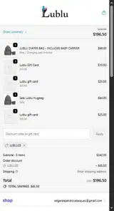 Lublu25 coupon verification screenshot