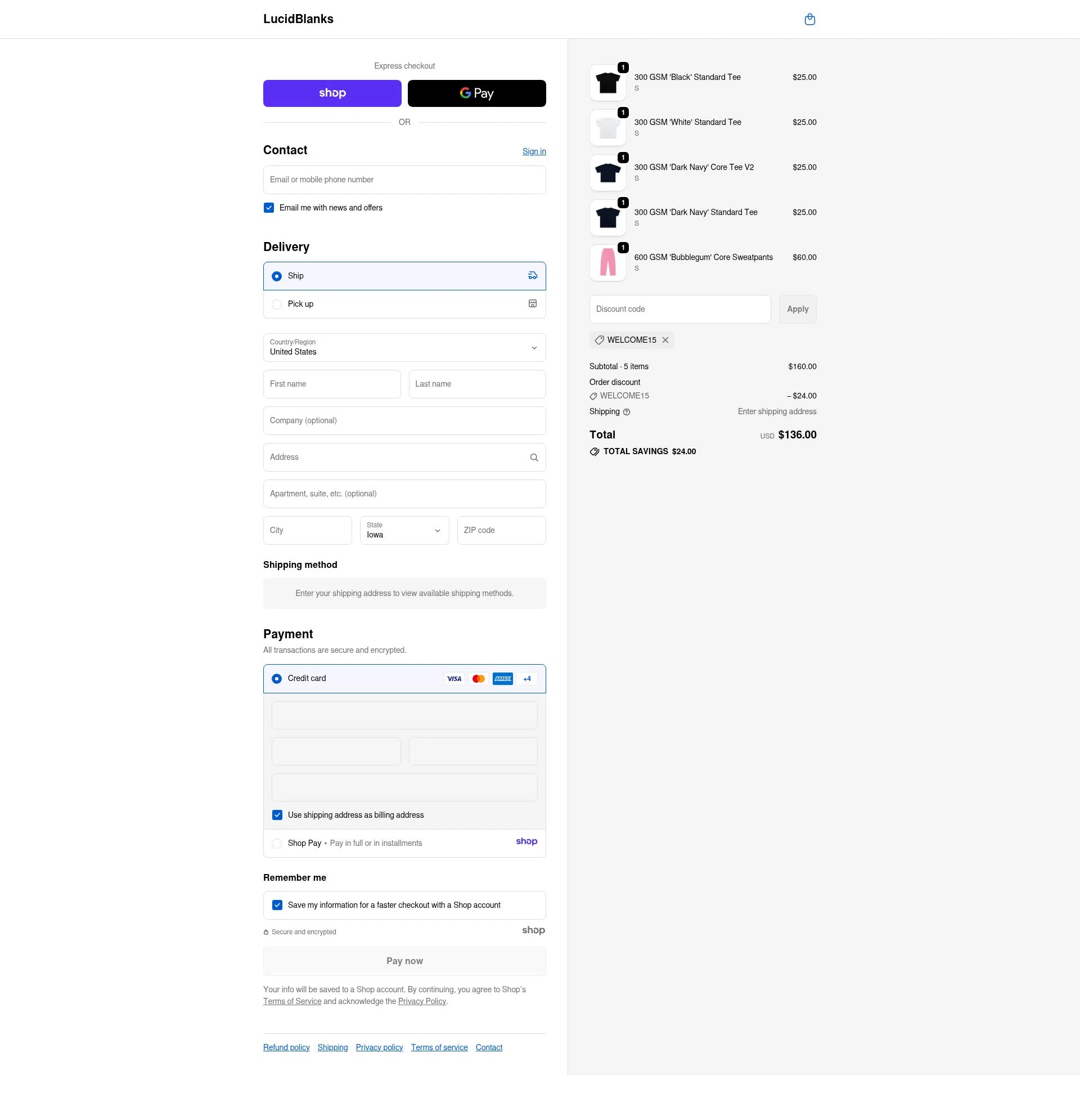LucidBlanks checkout page showing LucidBlanks discount code box | Screenshot taken by SimplyCodes community member on Oct 31, 2025