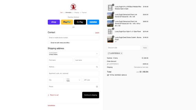 Lucky Dog checkout page showing Lucky Dog discount code box | Screenshot taken by SimplyCodes community member on Sep 1, 2025
