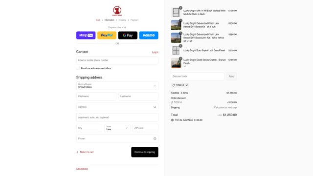 Lucky Dog checkout page showing Lucky Dog discount code box | Screenshot taken by SimplyCodes community member on Aug 28, 2025
