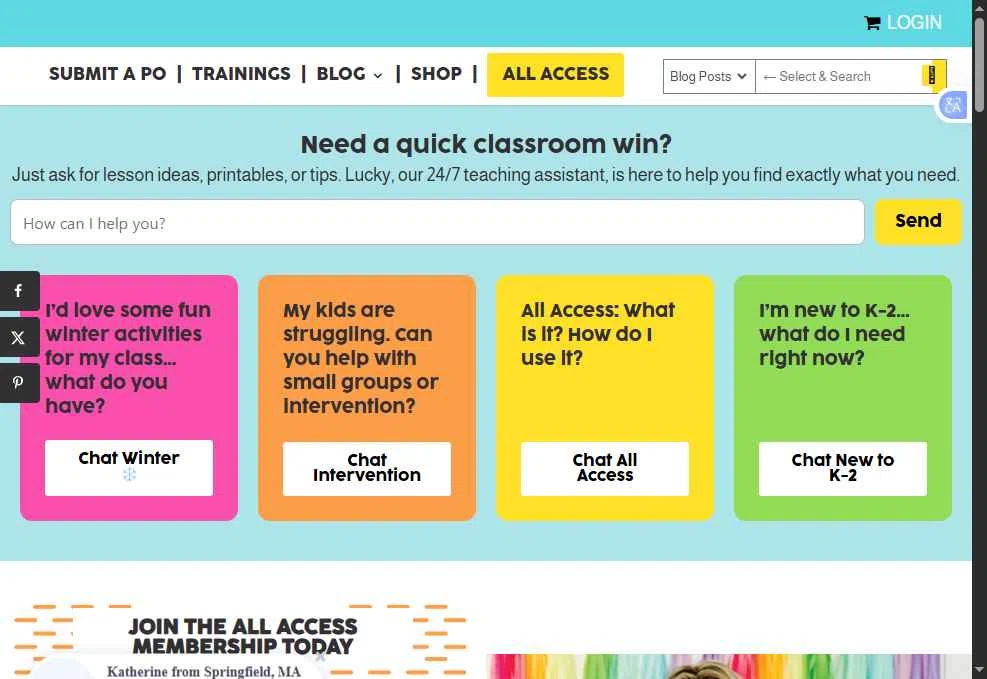 Lucky Little Learners checkout page showing Lucky Little Learners coupon code box | Screenshot taken by SimplyCodes community member on Jan 17, 2026