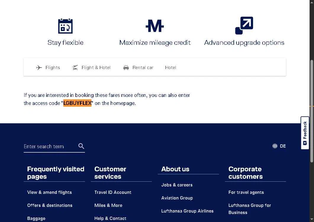 Lufthansa checkout page showing Lufthansa discount code box | Screenshot taken by SimplyCodes community member on Jan 28, 2026