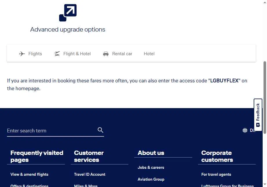 Lufthansa checkout page showing Lufthansa discount code box | Screenshot taken by SimplyCodes community member on Feb 15, 2026